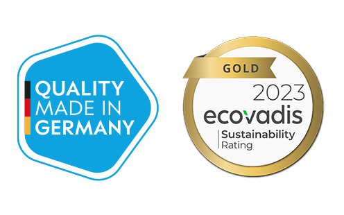 Ecovadis 2023 und Quality Made In Germany Icon