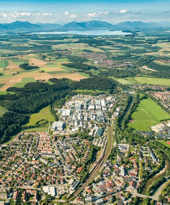Luftbildaufnahme Chemiepark Trostberg