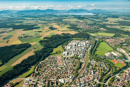 Luftbildaufnahme Chemiepark Trostberg