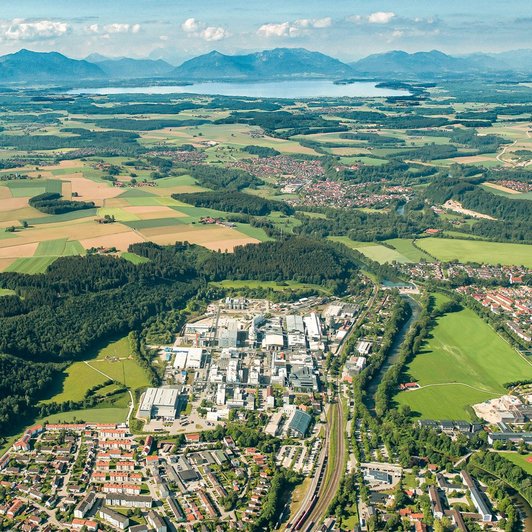 Luftbildaufnahme Chemiepark Trostberg