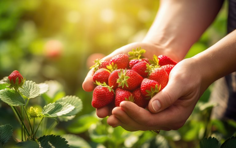 Erdbeeren im Garten