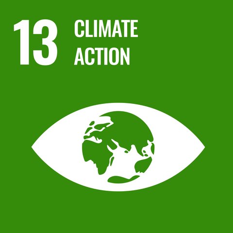 Climate Action mit Symbol und grünem Hintergrund