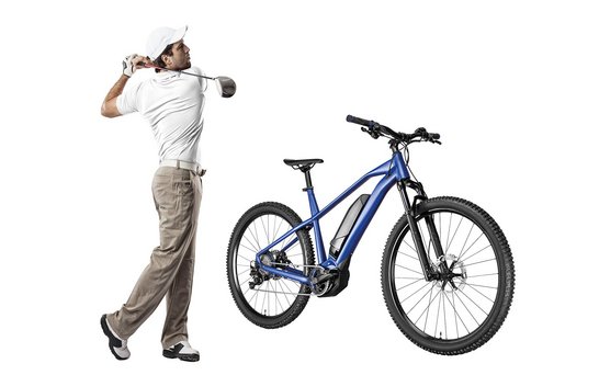 Golfer und E-Bike