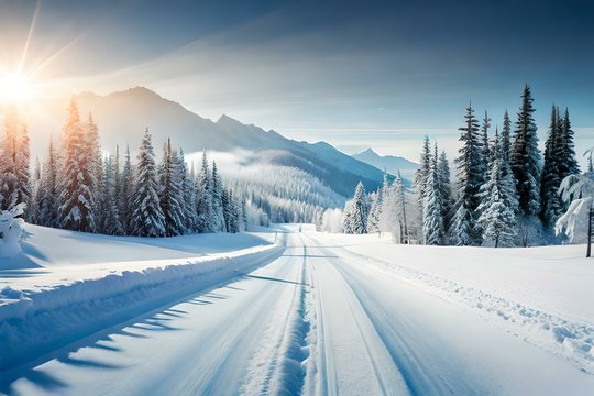 Straße bedeck mit Schnee 