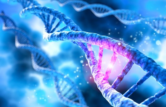 DNA in Blau und Violett rosa