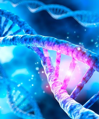 DNA in Blau und Violett rosa